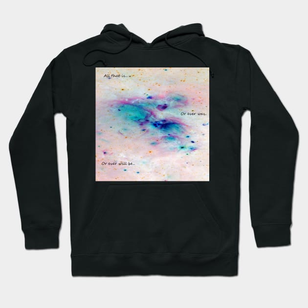 Carl Sagan Cosmos Quote Pastel Space Scene Hoodie by GingerEccentric